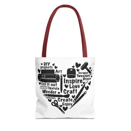 Crafting Love Quotes Heart Tote Bag