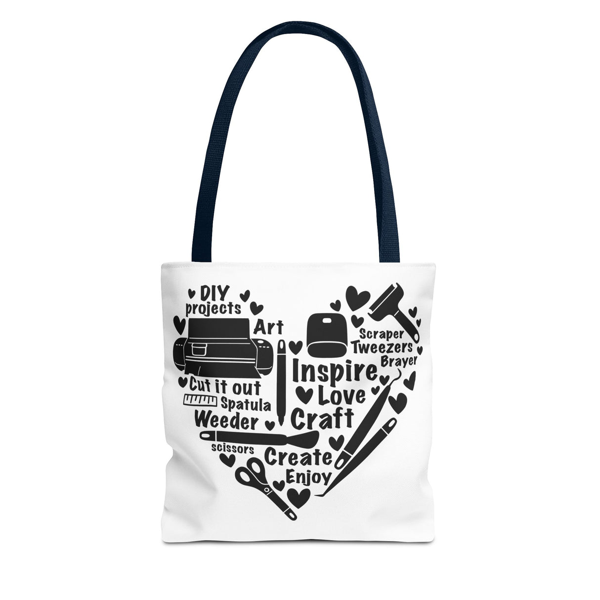 Crafting Love Quotes Heart Tote Bag