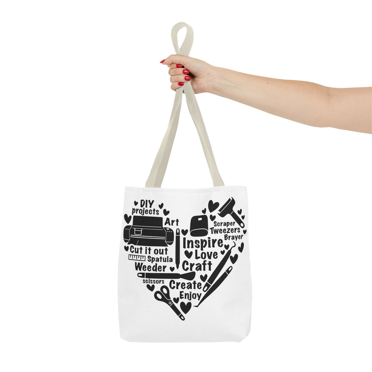 Crafting Love Quotes Heart Tote Bag