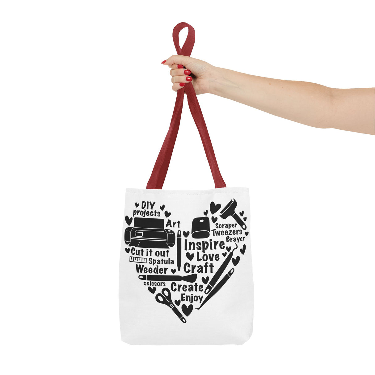 Crafting Love Quotes Heart Tote Bag