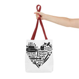 Crafting Love Quotes Heart Tote Bag