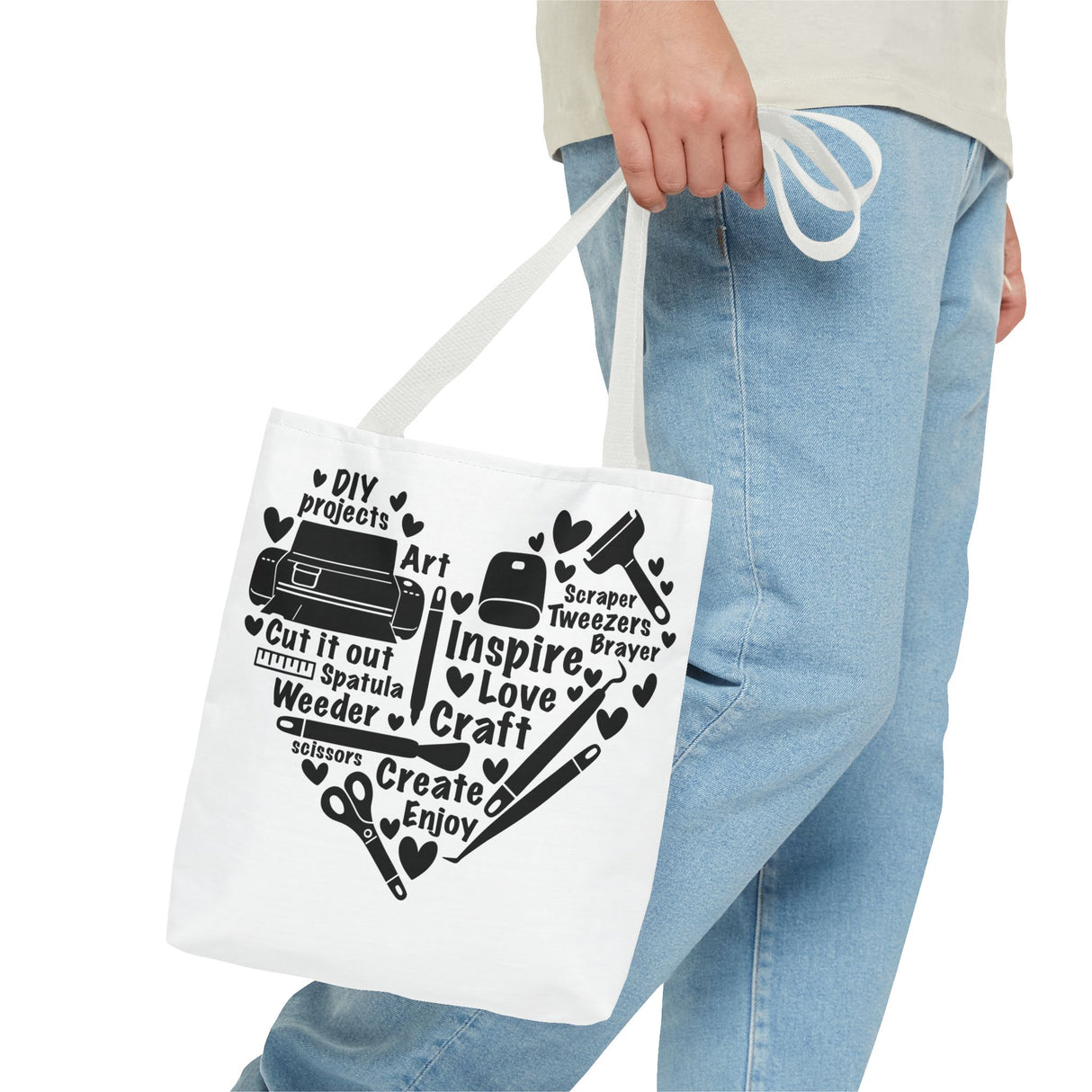 Crafting Love Quotes Heart Tote Bag