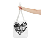 Crafting Love Quotes Heart Tote Bag